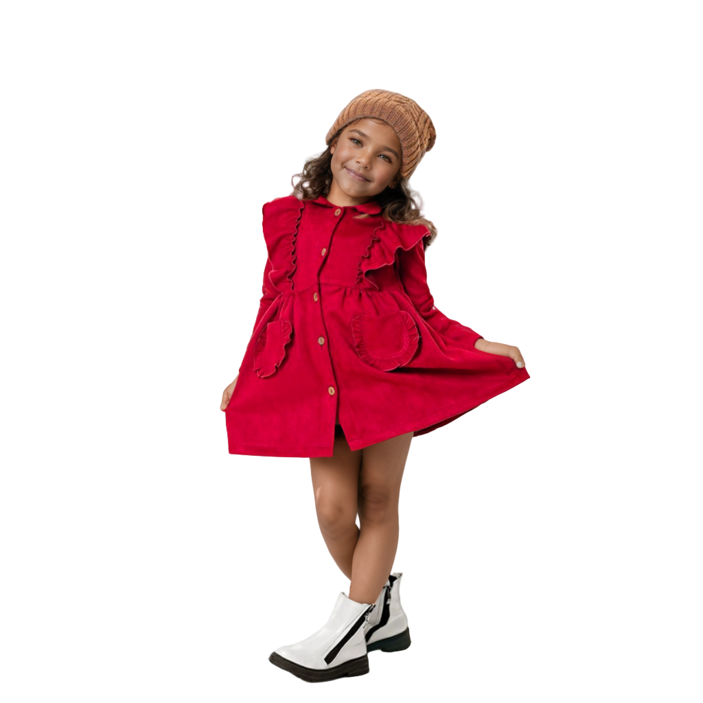 The Flutter Sleeve Fleece Dress