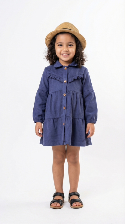 The Tiered Ruffle Corduroy Dress