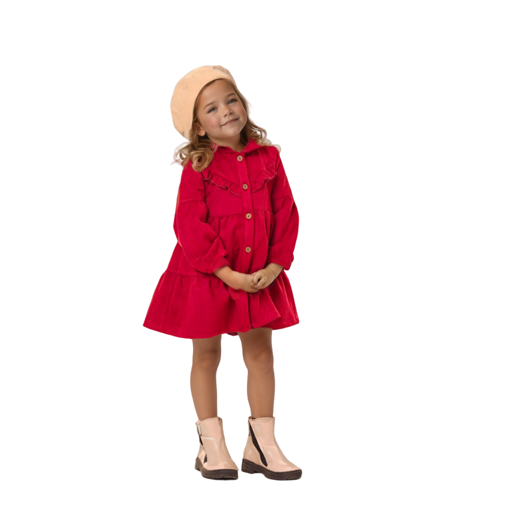 The Tiered Ruffle Corduroy Dress