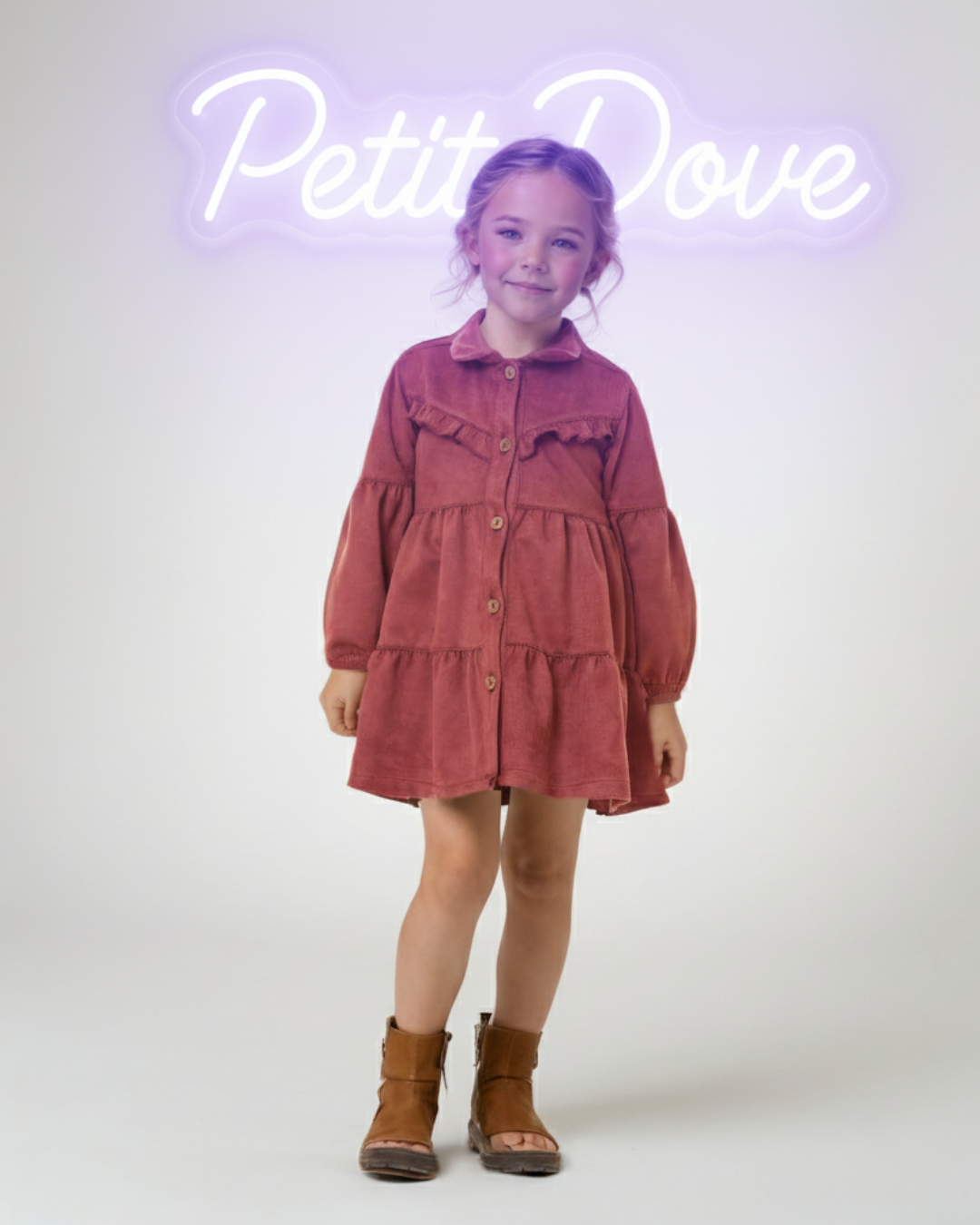 The Tiered Ruffle Corduroy Dress